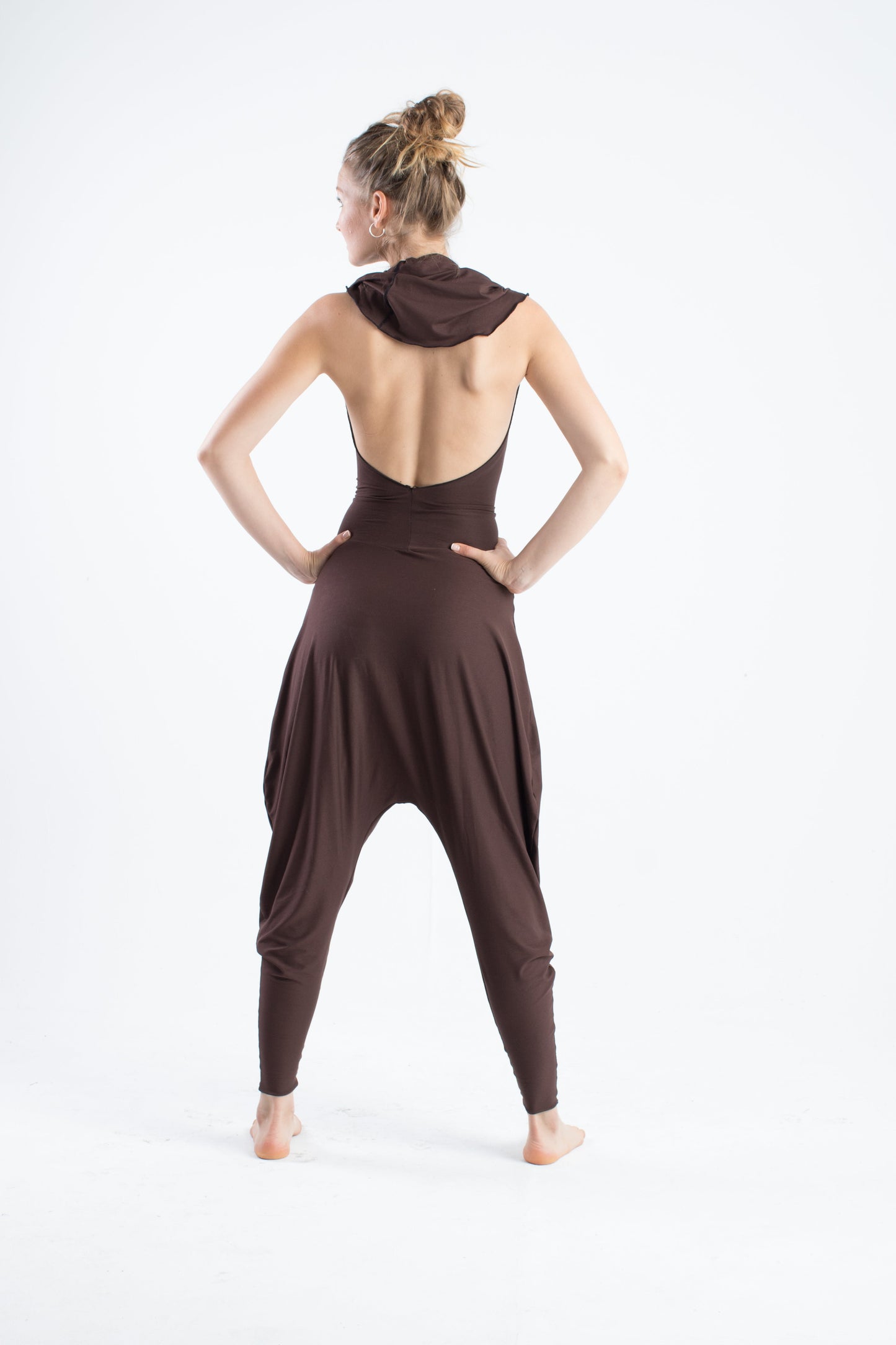 NUR XL - Kapuzen-Harem-Rückenfreies Yoga-Overall