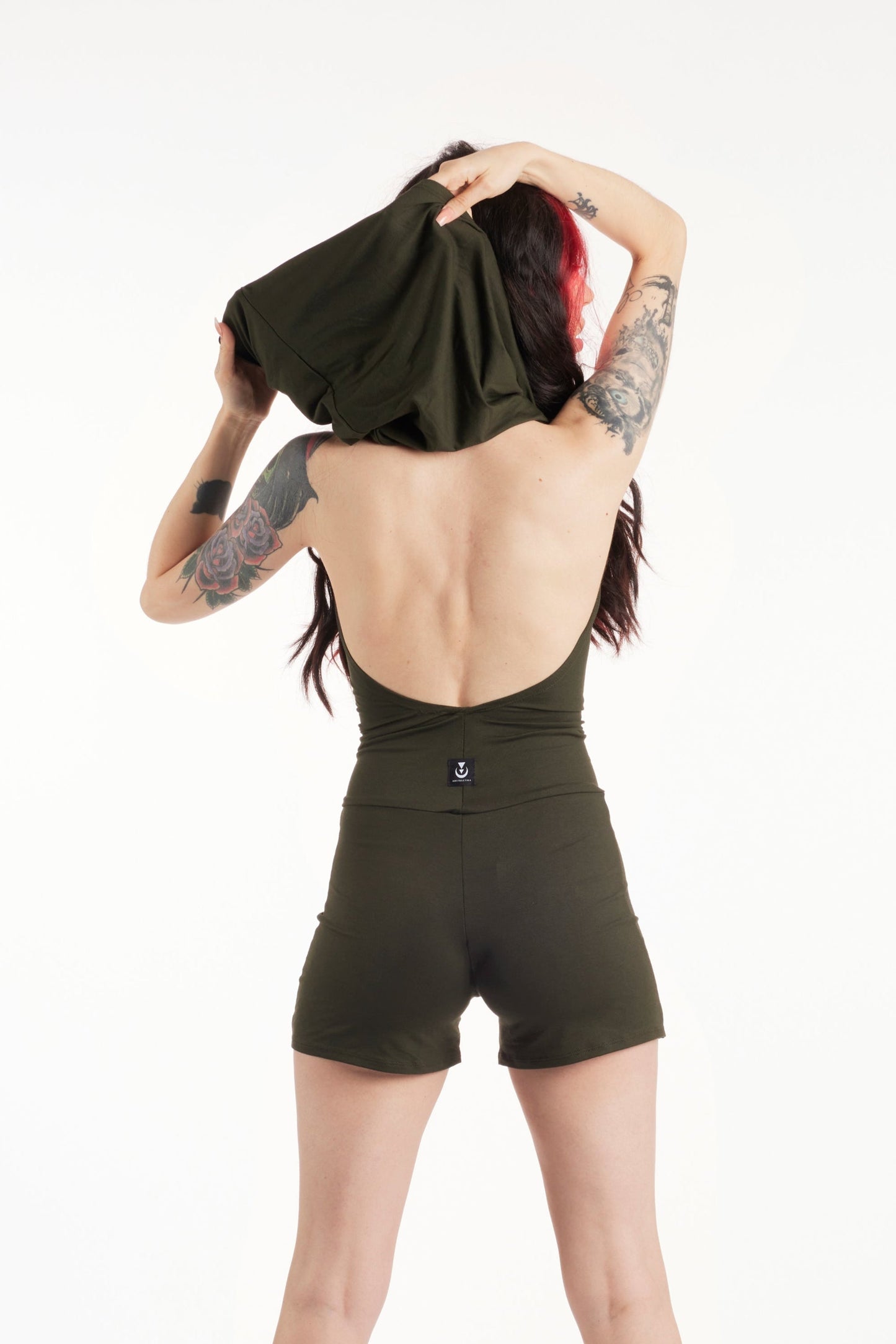 Kapuzenshirt ohne Rücken – Yoga-Jumpsuit