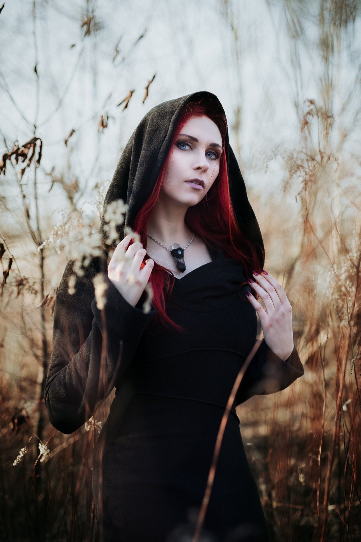 Grüner Elfen-Hoodie-Fleece-Mantel – Pixie-Jacke mit Maxi-Haube