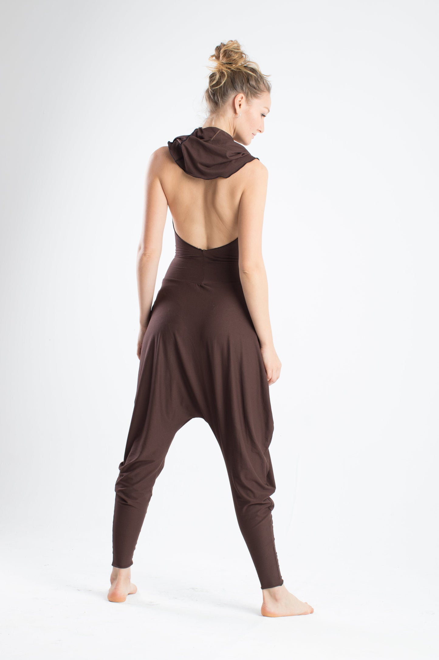 NUR XL - Kapuzen-Harem-Rückenfreies Yoga-Overall