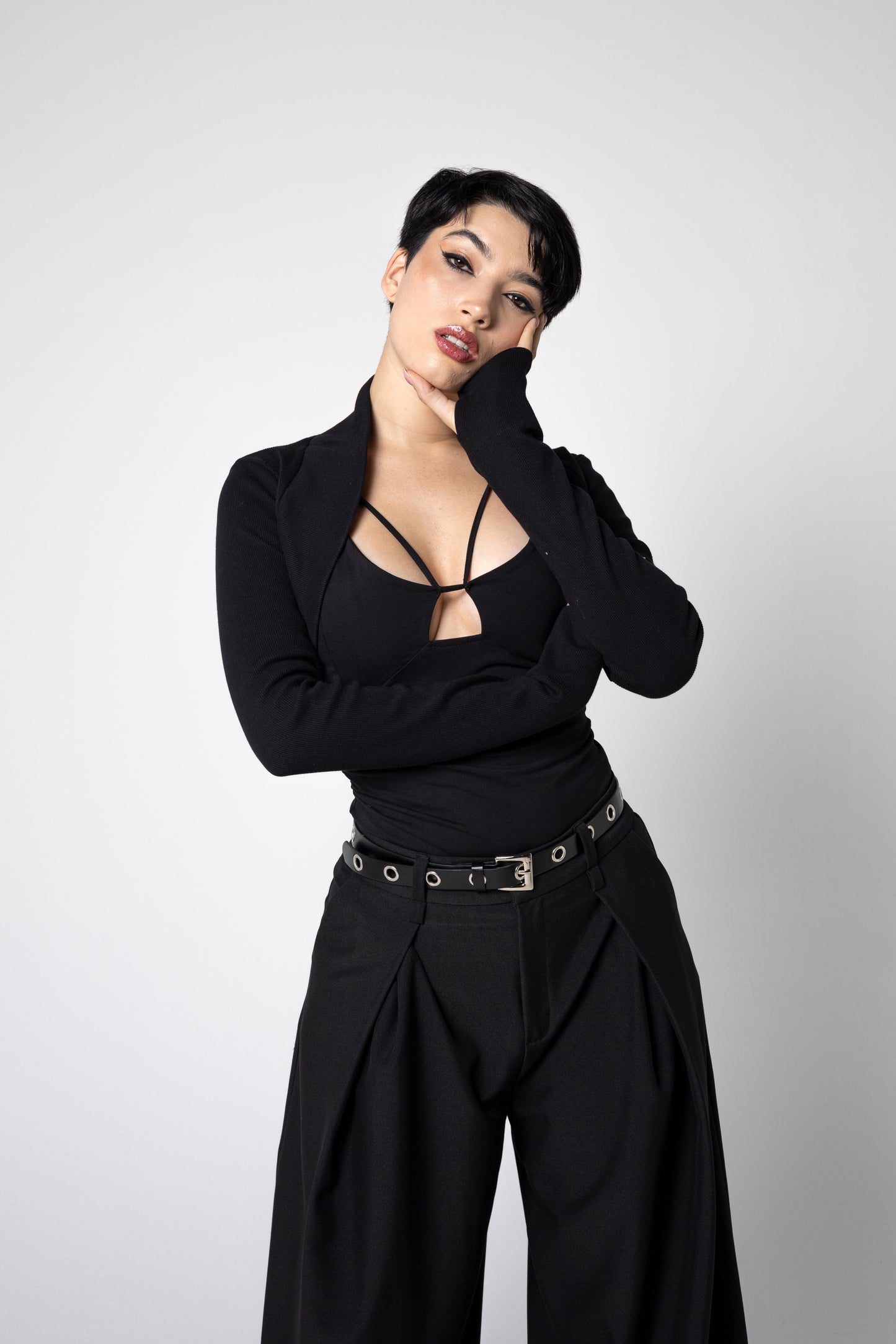 Bio-Baumwolle Rib Shrug – Langärmlige Schicht mit Daumenlöchern - XS bis 2XL