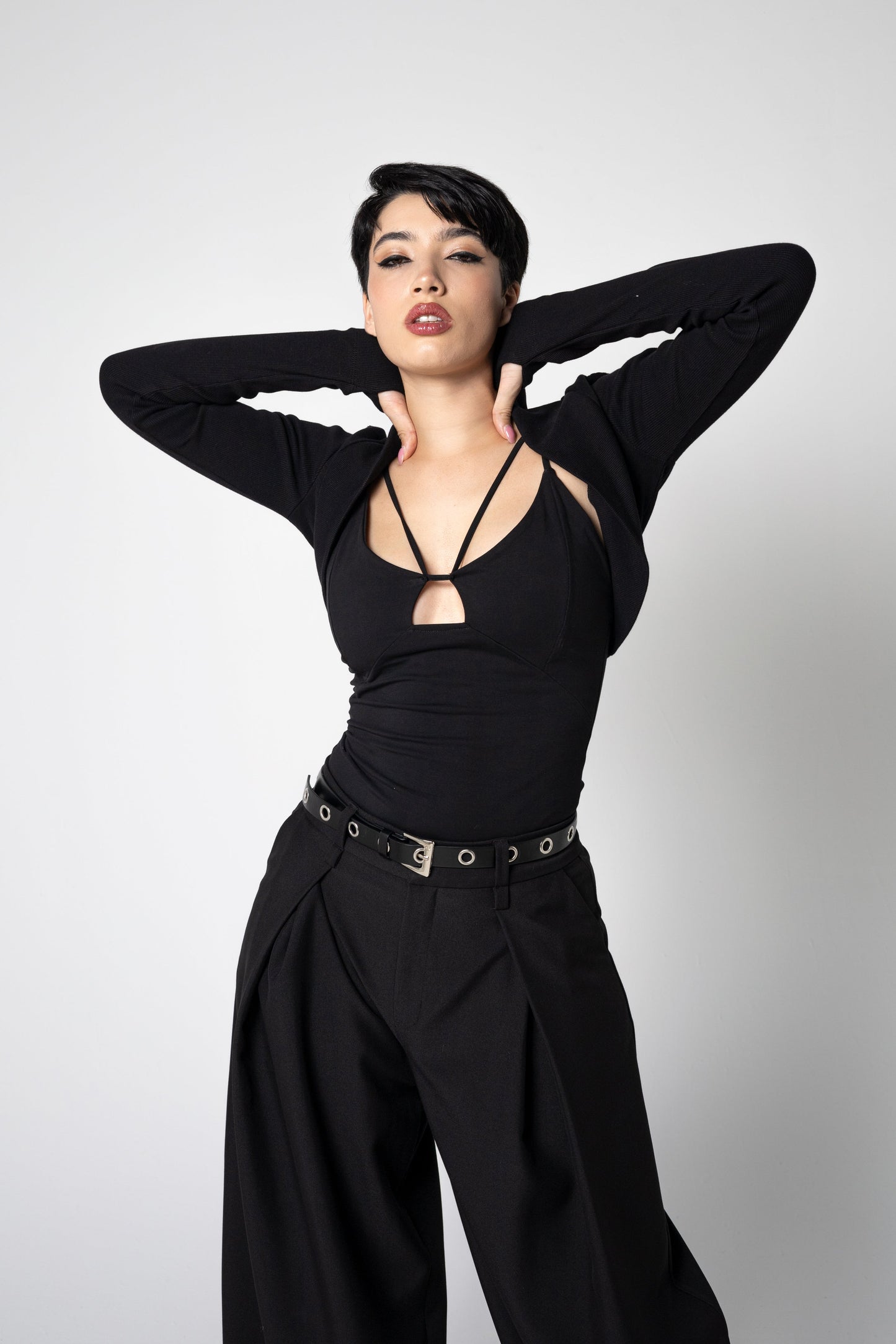 Bio-Baumwolle Rib Shrug – Langärmlige Schicht mit Daumenlöchern - XS bis 2XL